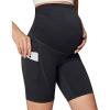 Ewedoos Maternity Biker Shorts with Pockets Buttery Soft Maternity Shorts Over Belly Pregnancy Shorts Active Yogs Short(Shorts-charcoal)