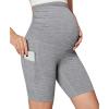 Ewedoos Maternity Biker Shorts with Pockets Buttery Soft Maternity Shorts Over Belly Pregnancy Shorts Active Yogs Short(Shorts-light Grey)