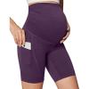 Ewedoos Maternity Biker Shorts with Pockets Buttery Soft Maternity Shorts Over Belly Pregnancy Shorts Active Yogs Short(Shorts-mauve)