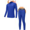 Ewedoos Thermal Underwear Set for Kids Thermals Top and Bottom Set Boys Long Johns Base Layer Thermal Set(Lazurite Blue)