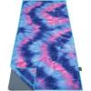 Ewedoos Yoga Towel Mat Towel with Anchor Fit Corners Non Slip Towel for Hot Yoga, Pilates, Workout, Camping(Blue & Pink Tie Dye)