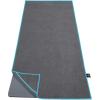 Ewedoos Yoga Towel Mat Towel with Anchor Fit Corners Non Slip Towel for Hot Yoga, Pilates, Workout, Camping(Gray / Blue Trim)