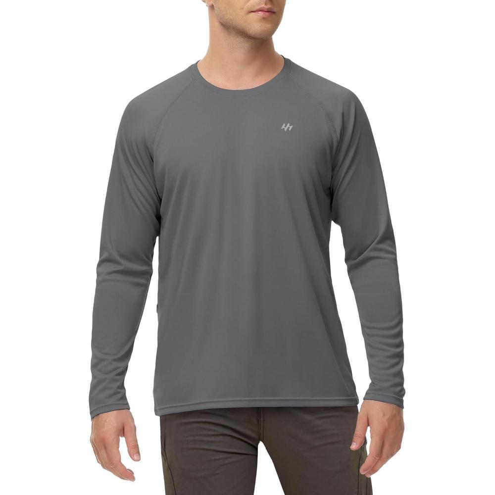 imageRash Guard for Men Swim Shirt Quick Dry UPF 50 Long Sleeve Fishing Shirt for Men UV Sun Protection Beach ShirtsDeep Grey