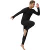 Ewedoos Long Johns for Men Comfortable Fit Mens Thermal Underwear Fleece Lined Top and Bottom Set with Pockets for Winter(Black)
