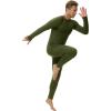 Ewedoos Long Johns for Men Comfortable Fit Mens Thermal Underwear Fleece Lined Top and Bottom Set with Pockets for Winter(Dark Green)