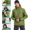 Ewedoos Wind-Stopping DWR Ski Jacket for Men Winter Snow Jacket With Detachable Hood Snowboard Winter Coats(Dark Green)