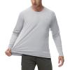 Rash Guard for Men Swim Shirt Quick Dry UPF 50+ Long Sleeve Fishing Shirt for Men UV Sun Protection Beach Shirts(Light Grey)