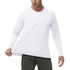 Rash Guard for Men Swim Shirt Quick Dry UPF 50+ Long Sleeve Fishing Shirt for Men UV Sun Protection Beach Shirts(White)