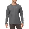 Rash Guard for Men Swim Shirt Quick Dry UPF 50+ Long Sleeve Fishing Shirt for Men UV Sun Protection Beach Shirts(Deep Grey)