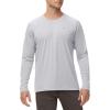 Rash Guard for Men Swim Shirt Quick Dry UPF 50+ Long Sleeve Fishing Shirt for Men UV Sun Protection Beach Shirts(Light Grey)
