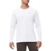 Rash Guard for Men Swim Shirt Quick Dry UPF 50+ Long Sleeve Fishing Shirt for Men UV Sun Protection Beach Shirts(White)
