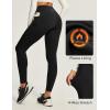 Ewedoos Fleece Lined Leggings Women Tummy Control with Pockets No Front Seam Warm Thermal Leggings Winter Running Yoga Pants(Black)