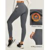 Ewedoos Fleece Lined Leggings Women Tummy Control with Pockets No Front Seam Warm Thermal Leggings Winter Running Yoga Pants(Grey)