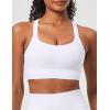 Ewedoos Sports Bras for Women Medium Support Comfort Womens Sports Bras Racerback Workout Tops Seamless Adjustable Yoga Bra(White)