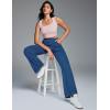 Ewedoos Wide Leg Jeans Woman High Waisted Stretchy Baggy Jeans for Women Pull On Trendy Womens Jeans Straight Denim Pants(Light Blue-31” Regular)