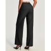 Ewedoos Women Wide Leg Stretchy Dress Pants High Waisted Work Pants Pull on Business Casual Outfits Slacks Office Trousers(Black-regular)
