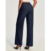 Ewedoos Women Wide Leg Stretchy Dress Pants High Waisted Work Pants Pull on Business Casual Outfits Slacks Office Trousers(Navy-regular)