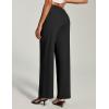 Ewedoos Womens Dress Pants Wide Leg Stretchy Work Pants Women Pull On Business Casual Trousers Slacks for Women(Black-regular)