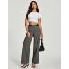 Ewedoos Womens Dress Pants Wide Leg Stretchy Work Pants Women Pull On Business Casual Trousers Slacks for Women(Charcoal-regular)