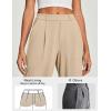 Ewedoos Womens Dress Pants Wide Leg Stretchy Work Pants Women Pull On Business Casual Trousers Slacks for Women(Khaki-regular)