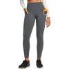 Ewedoos Fleece Lined Leggings Women Tummy Control with Pockets No Front Seam Warm Thermal Leggings Winter Running Yoga Pants(Grey)