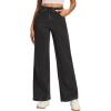 Ewedoos Wide Leg Jeans Woman High Waisted Stretchy Baggy Jeans for Women Pull On Trendy Womens Jeans Straight Denim Pants(Grey-31” Regular)
