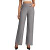Ewedoos Women Wide Leg Stretchy Dress Pants High Waisted Work Pants Pull on Business Casual Outfits Slacks Office Trousers(Gray-regular)
