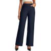 Ewedoos Women Wide Leg Stretchy Dress Pants High Waisted Work Pants Pull on Business Casual Outfits Slacks Office Trousers(Navy-regular)