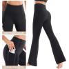 Ewedoos Fleece Lined Pants Women Thermal Yoga Pants with Pockets High Waist Warm Pants Winter Flare Leggings for Women(Black)