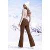 Ewedoos Fleece Lined Pants Women Thermal Yoga Pants with Pockets High Waist Warm Pants Winter Flare Leggings for Women(Brown)