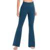 Ewedoos Fleece Lined Pants Women Thermal Yoga Pants with Pockets High Waist Warm Pants Winter Flare Leggings for Women(Teal Blue)