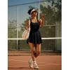 Ewedoos Tennis Dresses for Women Athletic Dress with Shorts Underneath Easy Peezy Pleated Workout Dress with Bra and Pockets(Black Tennis Dress)