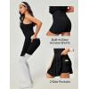 Ewedoos Tennis Dresses for Women Athletic Dress with Shorts Underneath Easy Peezy Pleated Workout Dress with Bra and Pockets(Black Tennis Dress)