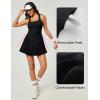 Ewedoos Tennis Dresses for Women Athletic Dress with Shorts Underneath Easy Peezy Pleated Workout Dress with Bra and Pockets(Black Tennis Dress)