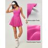 Ewedoos Tennis Dresses for Women Athletic Dress with Shorts Underneath Easy Peezy Pleated Workout Dress with Bra and Pockets(Hot Pink Tennis Dress)