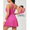 Ewedoos Tennis Dresses for Women Athletic Dress with Shorts Underneath Easy Peezy Pleated Workout Dress with Bra and Pockets(Hot Pink Tennis Dress)