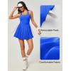 Ewedoos Tennis Dresses for Women Athletic Dress with Shorts Underneath Easy Peezy Pleated Workout Dress with Bra and Pockets(Organic Blue)