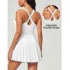 Ewedoos Tennis Dresses for Women Athletic Dress with Shorts Underneath Easy Peezy Pleated Workout Dress with Bra and Pockets(White Tennis Dress)
