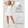 Ewedoos Tennis Dresses for Women Athletic Dress with Shorts Underneath Easy Peezy Pleated Workout Dress with Bra and Pockets(White Tennis Dress)
