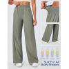 Ewedoos Wide Leg Pants Woman Lightweight Sweatpants Travel Track Work Yoga Dress Pants High Waisted with Pockets Casual(Light Green)