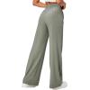 Ewedoos Wide Leg Pants Woman Lightweight Sweatpants Travel Track Work Yoga Dress Pants High Waisted with Pockets Casual(Light Green)