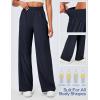 Ewedoos Wide Leg Pants Woman Lightweight Sweatpants Travel Track Work Yoga Dress Pants High Waisted with Pockets Casual(Navy)