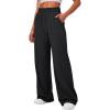 Ewedoos Wide Leg Pants Woman Lightweight Sweatpants Travel Track Work Yoga Dress Pants High Waisted with Pockets Casual(Black)