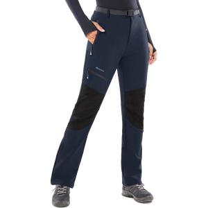 Ewedoos Snow Pants Womens Ski Pants Waterproof Insulate Softshell Fleece Lined Winter Hiking Snowboard Zipper Bottom Leg(Blue)