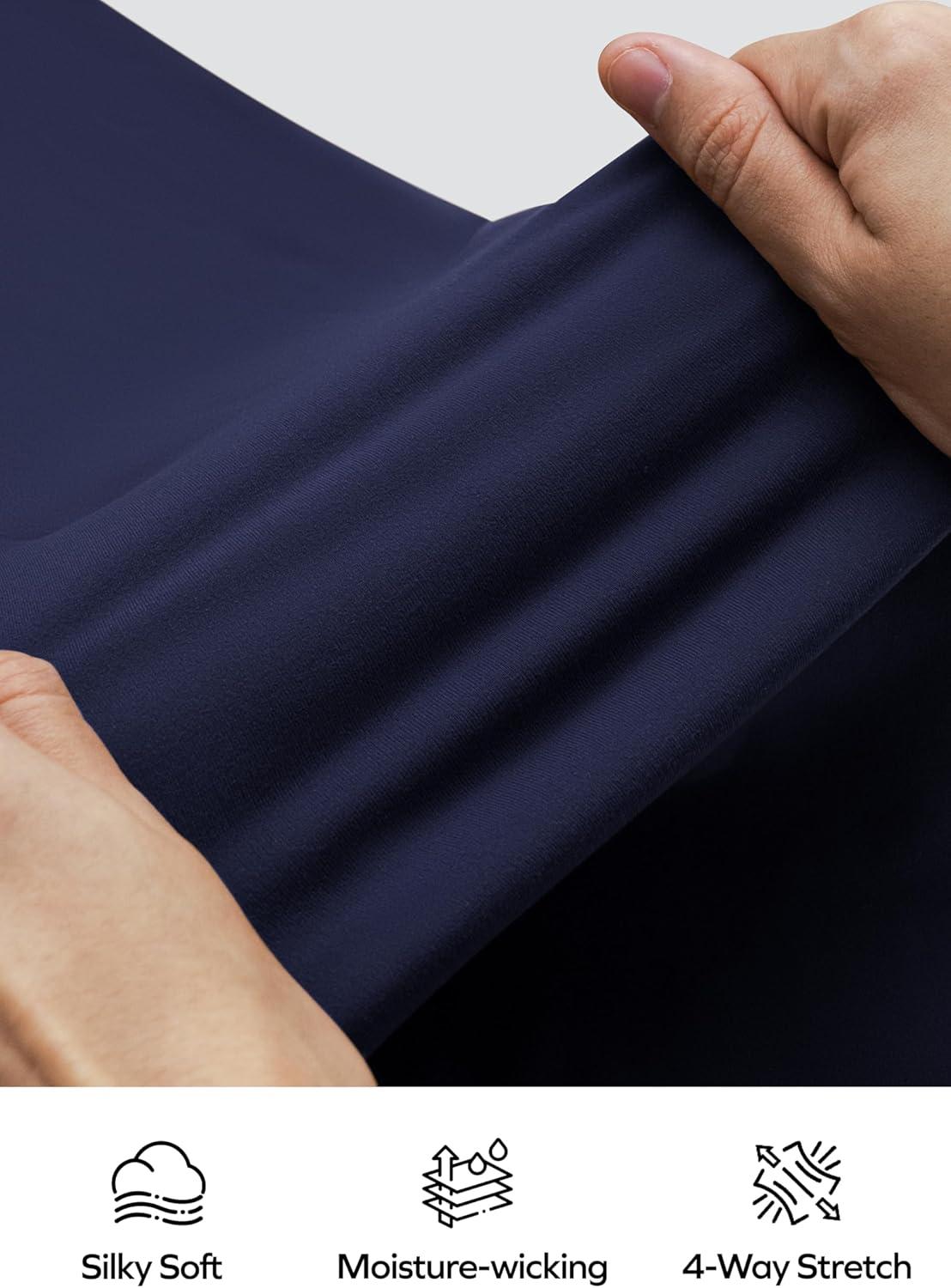 imageEwedoos Wide Leg Yoga Pants for Women with Pockets Loose Stretchy Yoga Pants Women High Waisted Sweatpants CasualBlue