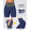 Ewedoos Compression Leggings with Pockets for Women Tummy Control Leggings No Front Seam Workout High Waisted Yoga Pants Gym(Blue)