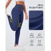 Ewedoos Compression Leggings with Pockets for Women Tummy Control Leggings No Front Seam Workout High Waisted Yoga Pants Gym(Blue)