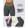 Ewedoos Compression Leggings with Pockets for Women Tummy Control Leggings No Front Seam Workout High Waisted Yoga Pants Gym(Gray)