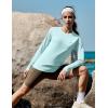 Rash Guard for Women UPF 50+ SPF UV Protection Long Sleeve Workout Tops Swim Shirt Dry Fit Sun Shirts with Pockets(Light Green)