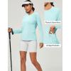 Rash Guard for Women UPF 50+ SPF UV Protection Long Sleeve Workout Tops Swim Shirt Dry Fit Sun Shirts with Pockets(Light Green)